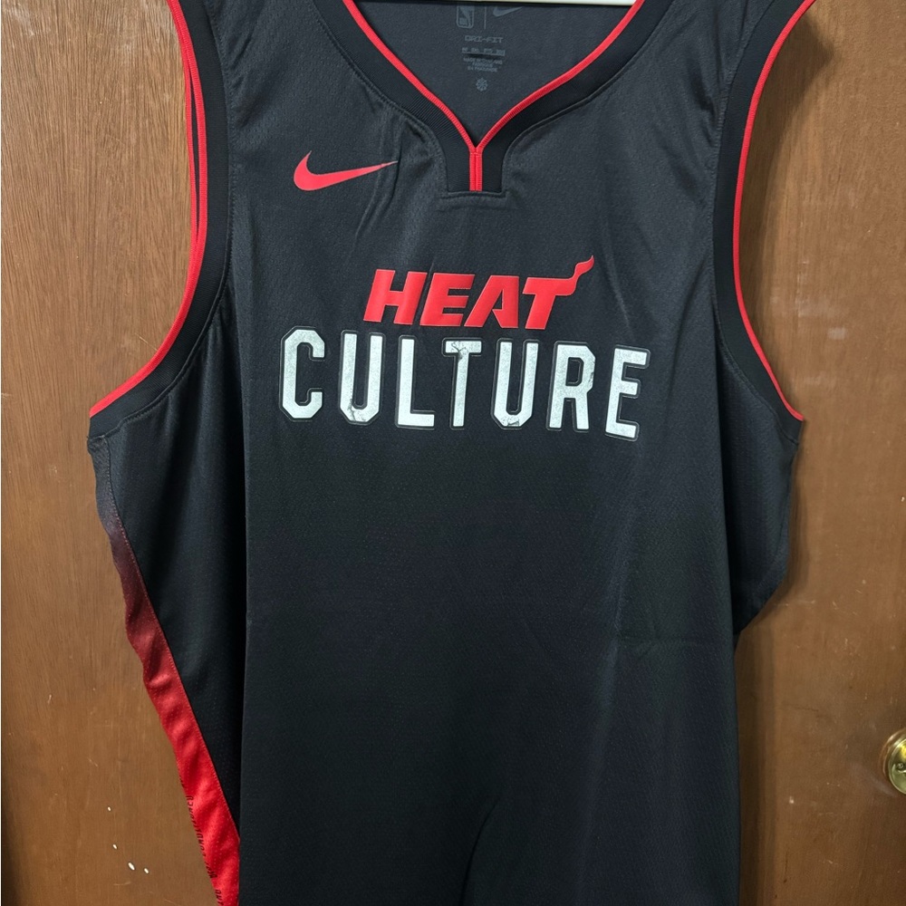 NBA Nike Heat Culture Black and Red City Edition Basketball Jersey